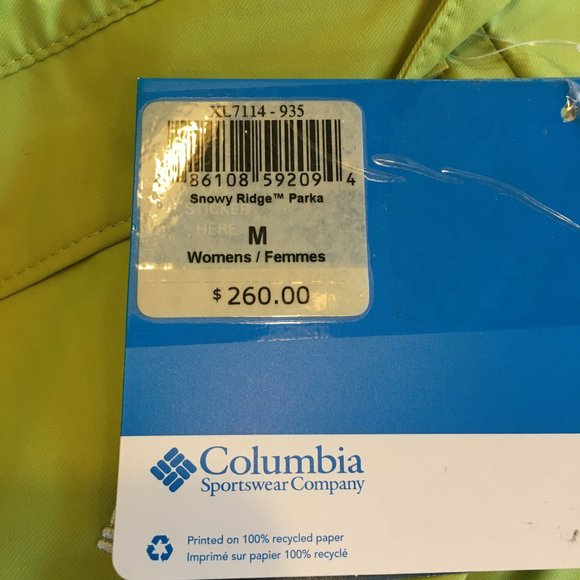 Women's Columbia Parka Snowy Ridge Leapfrog Omni-Tech Insulated Medium $260 - Picture 2 of 15